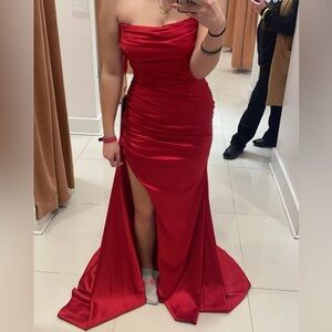 Strapless Red Prom Dress Size 8